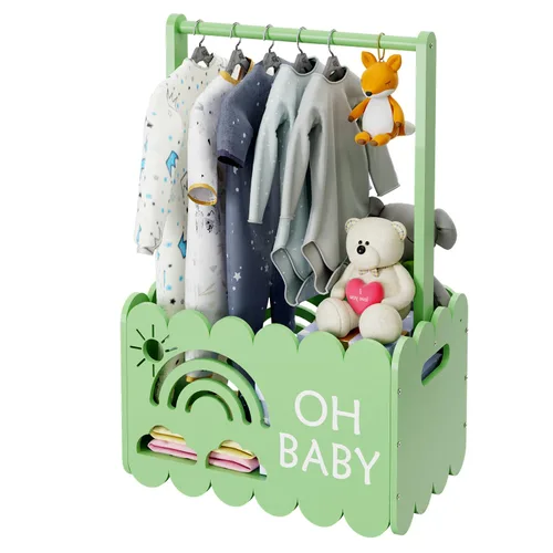 Vista 11 de Caja de madera para baby shower para niños y niñas, regalos de canasta para nuevos padres, regalo de bienvenida para bebé, adecuado para el embarazo