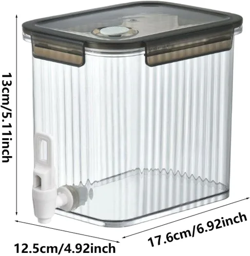 Vista 4 de Dispensador de bebidas de 2.5 litros con espita, dispensador de bebidas de 0.66 galones, contenedor de bebidas frías para jugo helado de leche