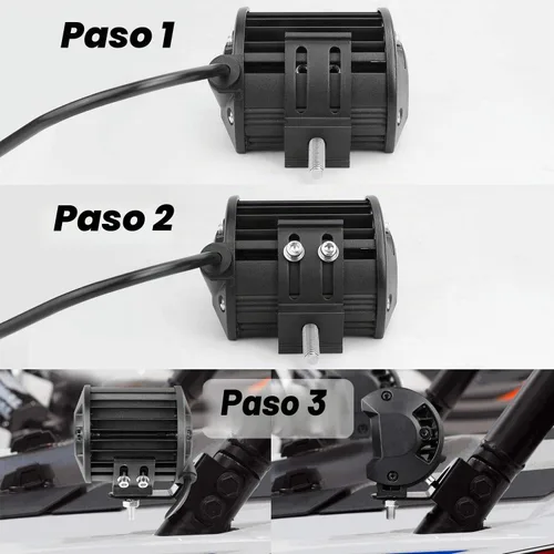 Vista 5 de Soportes de montaje de barra de luz LED, 2 piezas, kit de soporte de montaje inferior ajustable para luces LED de vaina, cubos, barra de luz