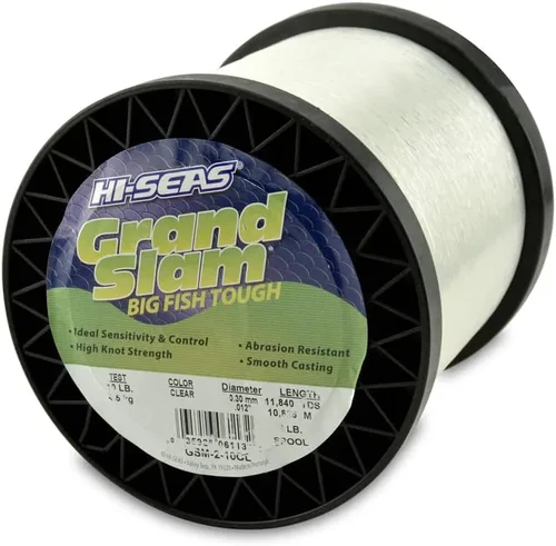 Vista 41 de HI-SEAS Grand Slam - Sedal de pesca de monofilamento, fuerte y resistente a la abrasión, en agua dulce y salada transparente, rosa, verde, azul