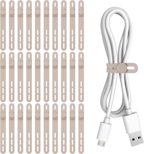Vista 18 de Donruby 30 bridas de silicona para cables, correas organizadoras de cables Verde claro