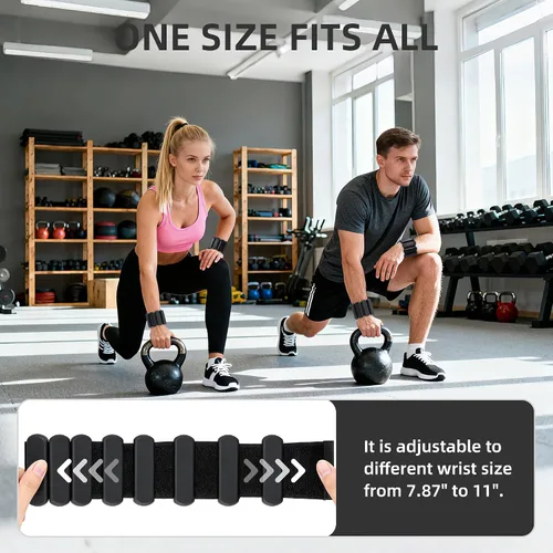 Vista 4 de Pesas de tobillo de muñeca para mujeres y hombres, 2 libras/par, pesas ajustables para brazos, piernas, pilates, pulseras con peso para gimnasio