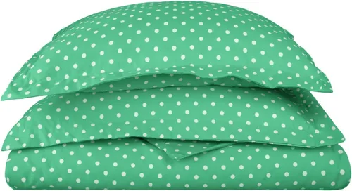 Vista 9 de Superior Juego de funda de edredón de mezcla de algodón de lunares de 600 hilos, funda de edredón de gran tamaño, ropa de cama retro, cierre