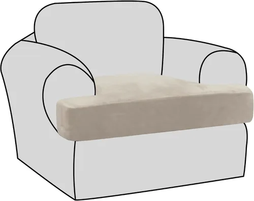 Vista 21 de H.VERSAILTEX Fundas de terciopelo elástico para silla con cojín en forma de T para sala de estar, funda de sofá, funda de asiento con cojín