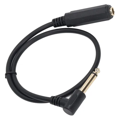 Vista 8 de Fydun Cable de sonido 1.6 ft mono ángulo recto 0.250 in macho a hembra Cable de extensión estéreo de alto rendimiento reemplazo para micrófono