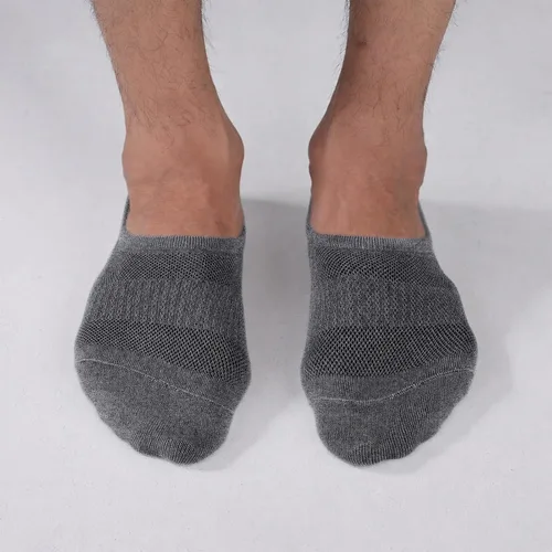 Vista 6 de WANDER No Show Socks Mens 7 Pair Thin Non Slip Invisible Cotton Durable Sox 7 gris oscuro.