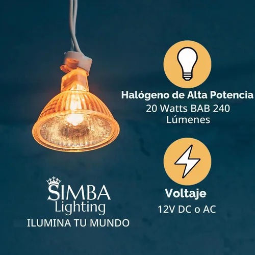 Vista 4 de Simba Lighting focos de luz LED MR16 halógenos de 20/35/50 W y 12 V, con base GU5 de 3 pines. Paquete de 10 unidades.