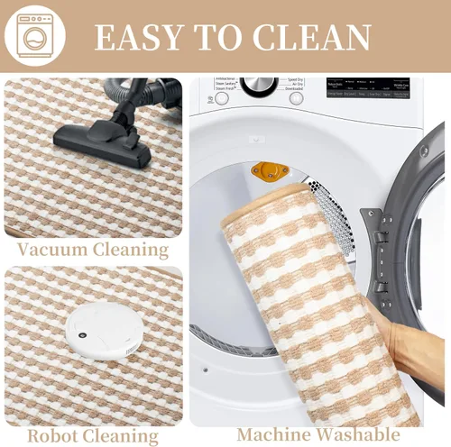 Vista 7 de Tapetes de baño antideslizantes delgados para debajo de la puerta, tapetes de baño de secado rápido absorbentes con respaldo de goma trenzado