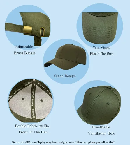 Vista 71 de Gorra de béisbol 100% algodón clásico deportivo casual gorra de golf Sunhat tamaño ajustable