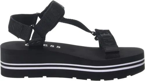 Vista 4 de Guess Sandalias Avin de cuña para mujer, Dorado