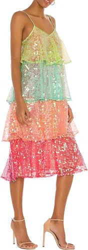 Vista 4 de Domingbub Vestido corto de verano para mujer, sin mangas, espalda descubierta, con tirantes delgados, escalonadas, falda de club