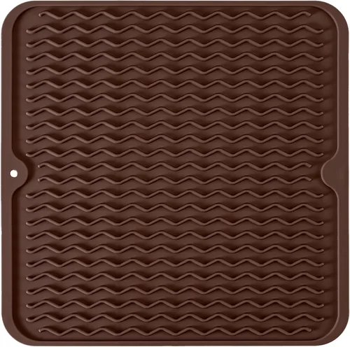Vista 39 de Tapete de silicona para secado de platos para múltiples usos, fácil de limpiar, ecológico, tapete escurridor de platos resistente al calor