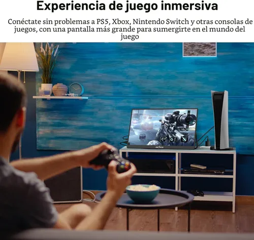 Vista 7 de InnoView Monitor portátil de 18.5 pulgadas 100HZ 120% sRGB, 1080P FHD IPS Monitores portátiles grandes para laptop USB C HDMI HDR Monitor de viaje