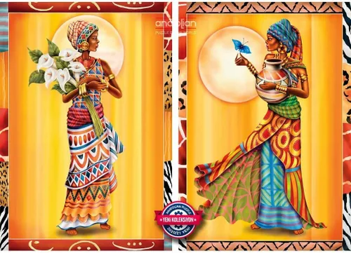 Vista 3 de Anatolian Puzzle - Damas africanas 2 x 500 piezas Jigsaw Puzzle # 3619
