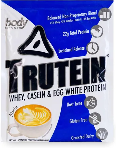 Vista 11 de Body Nutrition Trutein Polvo de Proteína Alto: 45% Suero, 45% Caseína, 10% Clara de Huevo, Sin Gluten, Bajo en Sodio, Polvo de Proteína de Suero