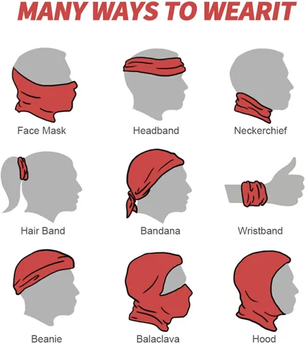 Vista 6 de Bandanas de moda para la cabeza, sin costuras, polaina para el cuello, pasamontañas