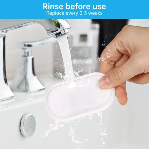 Vista 4 de Filtros de fuente de agua para gatos, paquete de 12 filtros de repuesto y esponjas de prefiltro para fuente de acero inoxidable de 3.2L/108 onzas