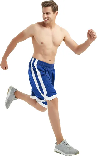 Vista 17 de TopTie Pantalones cortos de baloncesto de malla de 7 pulgadas con bolsillos para hombre, pantalones cortos deportivos activos de 2 tonos, pantalones