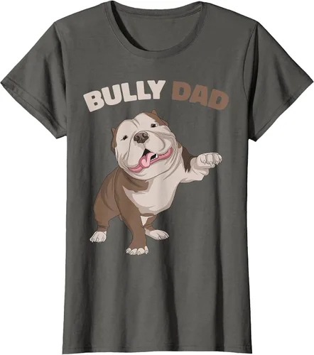 Vista 56 de American Bully Dad Dog Owner Father Funny Men T-Shirt Asphalt Grey