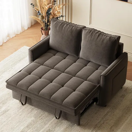 Vista 10 de Wrofly Sofá cama convertible 3 en 1, sofá cama extraíble para sala de estar con bolsillos laterales, portavasos y puerto de carga USB, respaldo