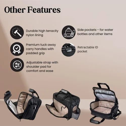 Vista 4 de Ricardo Beverly Hills Flight Essentials Softside Deluxe - Bolsa de embarque de lujo, tela de nailon balístico duradera, resistente al agua y a