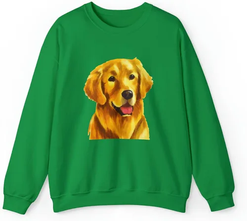 Vista 3 de Golden Retriever 'Beau' Unisex 5050 Crewneck Sweatshirt