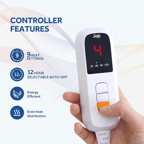 Vista 3 de Sealy Protector de colchón térmico Mini Twin 31x55, 9 ajustes de calor