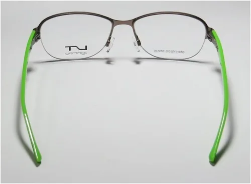 Vista 5 de Lightec 6963l - Gafas de diseño para mujer, diseño de media llanta, bisagras flexibles de acero inoxidable