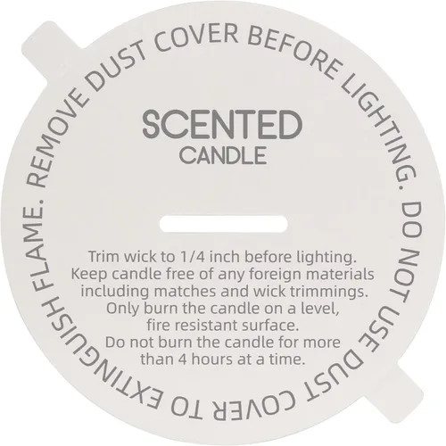 Vista 10 de CandMak Cubiertas antipolvo para velas, 160 tapas blancas mate impresas con lengüeta para hacer velas (2.125 pulgadas)