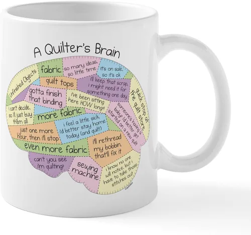 Vista 51 de CafePress I'd Rather Be Quilting Mug Taza de café de cerámica de 11 oz (11.0 fl oz)