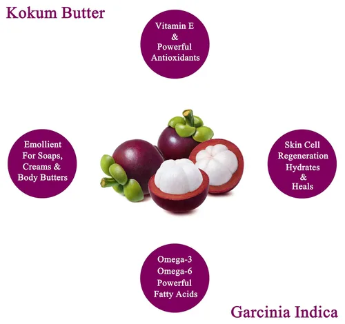 Vista 7 de Plant Guru Mantequilla Kokum cruda de 1 libra 100% pura natural, ideal para hidratar piel, cuerpo y cabello, cremas de bricolaje, bálsamos, lociones