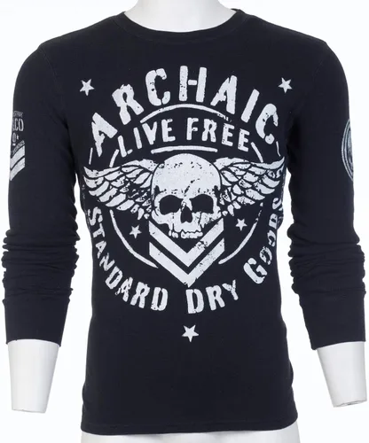 Vista 4 de Archaic by Affliction - Camisa térmica de manga larga para hombre, Negro