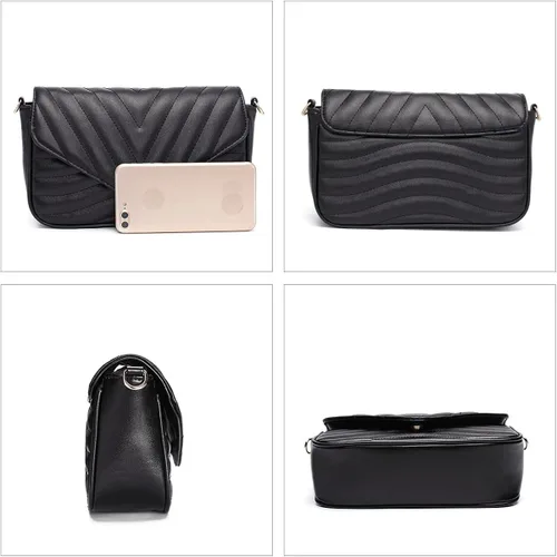 Vista 5 de Bolsos cruzados acolchados pequeños para mujer, elegantes bolsos de diseñador y bolsos con monedero, incluyendo bolsa de 2 tamaños, S