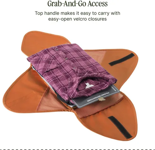Vista 6 de Eagle Creek Pack-It - Carpeta original para ropa, bolsa de viaje con alas de compresión para maximizar el espacio del equipaje, asa superior