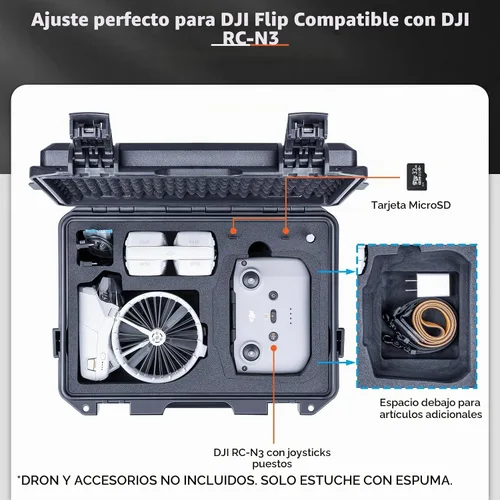 Vista 3 de Lykus Titan FP110 - Carcasa rígida impermeable para DJI Flip y DJI RC 2