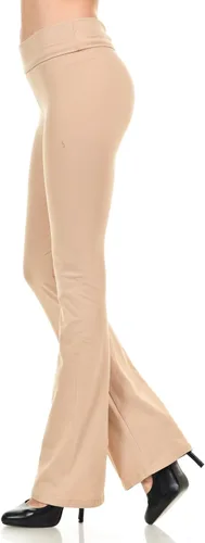 Vista 2 de JDJ CO - Pantalones de yoga para mujer, de algodón, color sólido, corte de bota, con cintura doblada