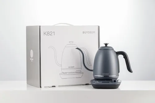 Vista 7 de BUYDEEM K821 - Hervidor eléctrico de cuello de cisne con control de temperatura variable, tetera para verter sobre el café, acero inoxidable 18/8