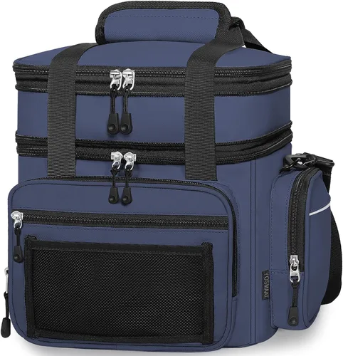 Vista 9 de Lonchera ampliable, bolsa enfriadora – Bolsa de almuerzo aislada resistente para hombres y mujeres – Lonchera grande para adultos para el trabajo