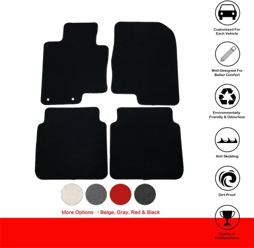 Vista 2 de IKON MOTORSPORTS - Alfombrillas compatibles con Kia Optima 11-15, protección de suelo de nailon negro, alfombras interiores de IKON MOTORSPORTS