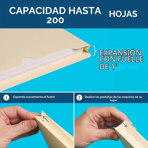 Vista 3 de Blue Summit Supplies 50 carpetas de archivos expandibles, tamaño carta, 1