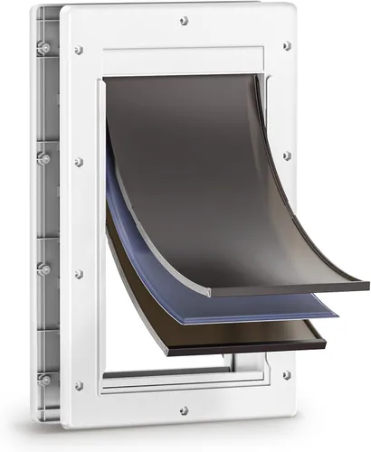 Vista 10 de Puerta para Perros XL para Puerta, Puerta para Perros Extra Grande de Plástico que Nunca se Oxida para Puertas Interiores y Exteriores, Puerta Extra