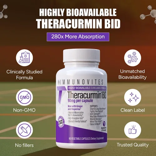 Vista 3 de Theracurmin BID 300mg - Ahora con jengibre y bioperina (botella de 60 unidades)