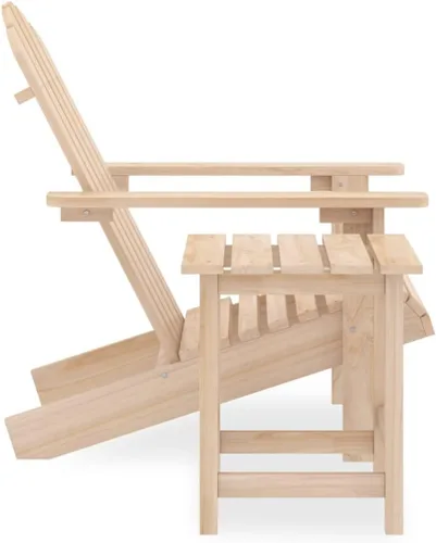 Vista 2 de Natural Wood Adirondack Chair, Outdoor Patio Furniture for Garden Relaxation, Solid Fir Wood Standard Ergonomic Design Light Brown