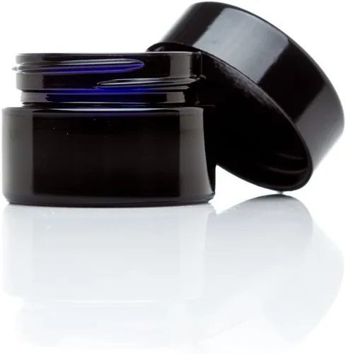 Vista 2 de Infinity Jars Tarro clásico de vidrio negro de 0.5 fl oz, hermético, a