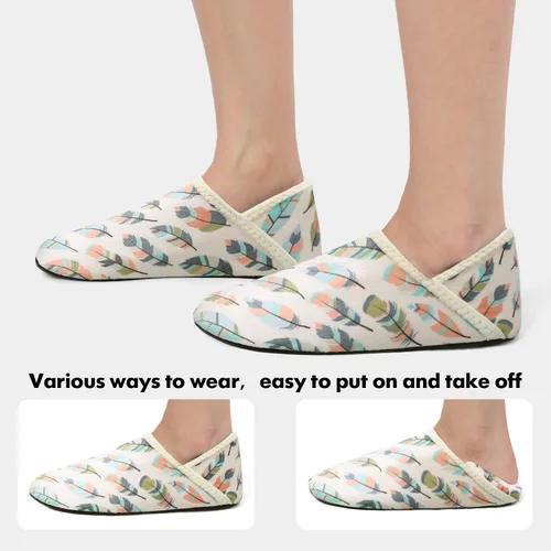 Vista 5 de XIHALOOK Pantuflas de casa para mujeres y hombres, zapatos cómodos con suela de goma suave para interiores y exteriores