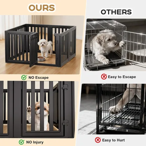 Vista 2 de Corralito para perros, corral transparente para perros, corral para perros en interiores, fácil de instalar y quitar, corralito para cachorros