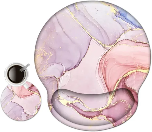 Vista 15 de AIMSA Alfombrilla de mouse con soporte para muñeca, reposamuñecas ergonómica, cómoda almohadilla de gel para mouse con base de poliuretano Butterfly