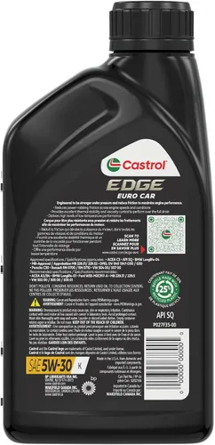 Vista 4 de Castrol EDGE Euro 5W-30 K Advanced - Aceite de motor sintético completo, 1 cuarto de galón, paquete de 6