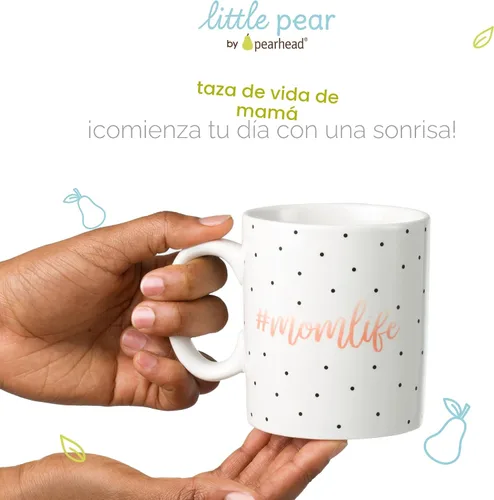 Vista 3 de Little Pear Taza Mom Life, Taza de Café de Cerámica, Regalo Ideal para Madres Nuevas y Futuras, Apta para Lavavajillas y Microondas, 13 onzas