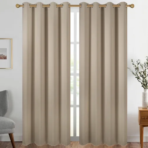 Vista 62 de Diraysid Cortinas opacas beige con ojales para dormitorio, con aislamiento térmico, cortinas de oscurecimiento de habitación, 38 x 54 pulgadas, 2